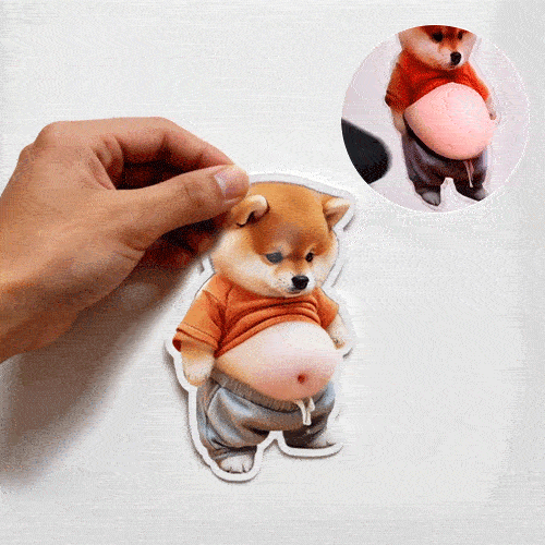 3D Cute Shiba Inu Self-Adhesive Door Stopper & Stress Ball