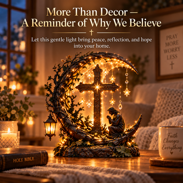 Light of Faith™ Illuminated Cross Prayer Tabletop Decor