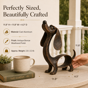 🐶✨Antique Bronze Dachshund Sculpture thumbnail 1
