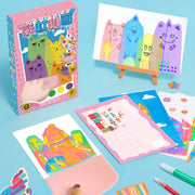 Rainbow Scratch Painting Kit with Paints Pens Scraper thumbnail 1