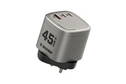 Global Travel Charger (45W, 3-Port, GaN, Integrated Rotary Plug) thumbnail 1