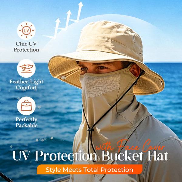 UV Protection Bucket Hat with Face Cover