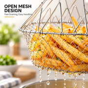 Foldable Stainless Steel Frying Basket & Colander thumbnail 6