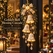 Golden Bell Blessing Cascade™ | Lighted Christmas Door Decor thumbnail 1