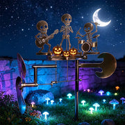 Halloween Skeleton Metal Drummer Kinetic Wind Spinner thumbnail 2