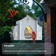 Church-Shaped Metal Solar Bird Feeder thumbnail 1