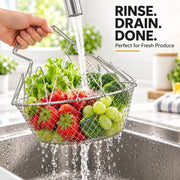 Foldable Stainless Steel Frying Basket & Colander thumbnail 4
