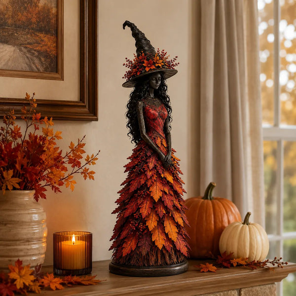 Enchanted Gothic Autumn Witch Figurine