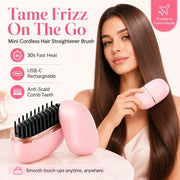 Portable Wireless Hair Straightener Comb thumbnail 1