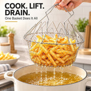 Foldable Stainless Steel Frying Basket & Colander thumbnail 1