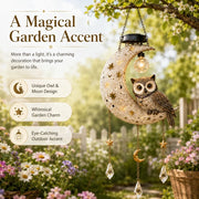 Solar Owl Moon Garden Light thumbnail 2