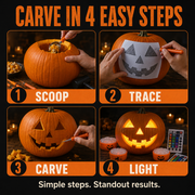 🎃 36-Piece Pumpkin Carving Kit with 16-Color LED Lights thumbnail 2