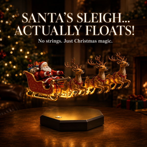 Floating Santa Sleigh with 3 Reindeer