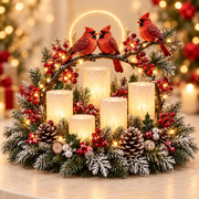 🎄 Glowing Christmas Centerpiece with Warm Flameless Candlelight ✨🕯️ thumbnail 5