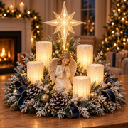 🎄 Glowing Christmas Centerpiece with Warm Flameless Candlelight ✨🕯️ thumbnail 8