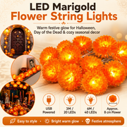 🌼USB Charging Lighted Marigold Garland thumbnail 1