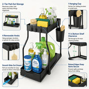 2 Pack Pull Out Under Sink Organizer thumbnail 2