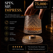 Tokyo Crystal Spinning Whiskey Glass and Base thumbnail 1
