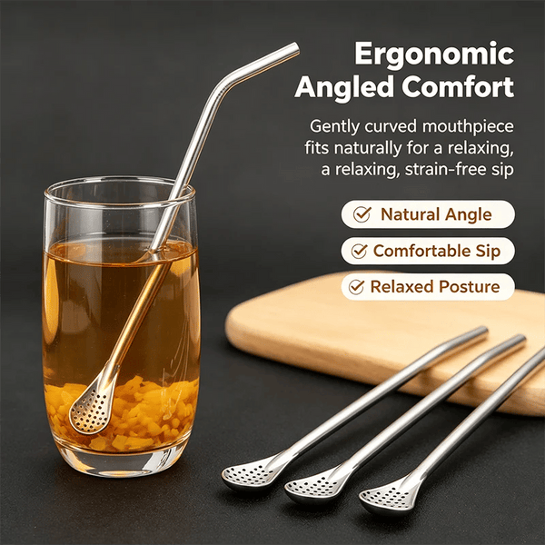 3-Count Stainless Steel Straw-Spoon