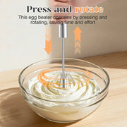Stainless Steel Hand-Push Rotary Whisk Food-Grade Rust-Resistant Kitchen Utensil thumbnail 8