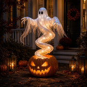 👻Swirling Ghost Pumpkin Yard Lamp🎃 thumbnail 2