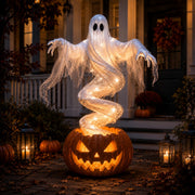 👻Swirling Ghost Pumpkin Yard Lamp🎃 thumbnail 1