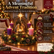 Lighted Nativity Advent Wreath – A Sacred 4-Week Christmas Tradition thumbnail 1