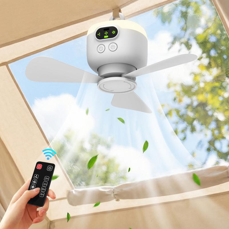 Rechargeable ceiling fan with LED light! 🌬️✨