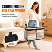 Portable Large Heavy-Duty Thick Plastic Clear Storage Box with Hinged Lid | Home, Travel & Camping thumbnail 3
