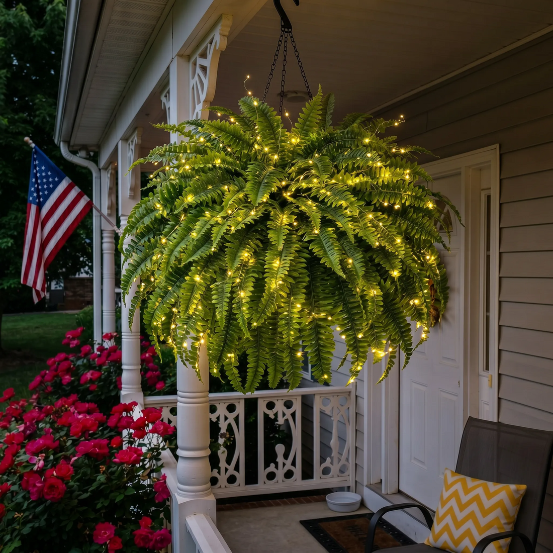 Glowing Boston Ferns with Lights – 🌿 Zero Watering, Zero Maintenance