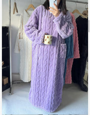 Winter Coral Velvet Home Clothes thumbnail 2
