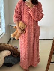 Winter Coral Velvet Home Clothes thumbnail 4