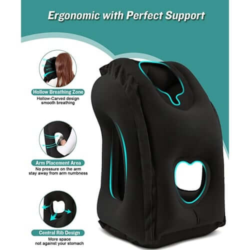 Portable Inflatable Ergonomic Travel Pillow