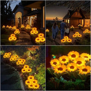 Triple-Head Solar-Powered Sunflower Lamp thumbnail 1