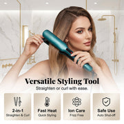 2-in-1 Hair Straightener and Curler with Negative Ionic Care thumbnail 2